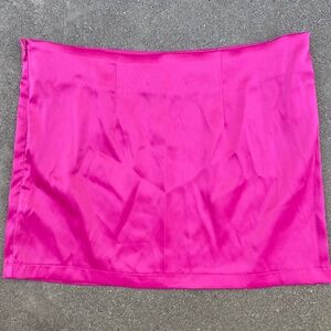 SHEIN Bae hot pink satin mini skirt